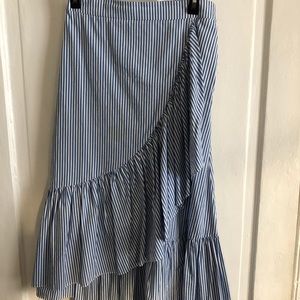 Blue & white striped skirt - Size Small